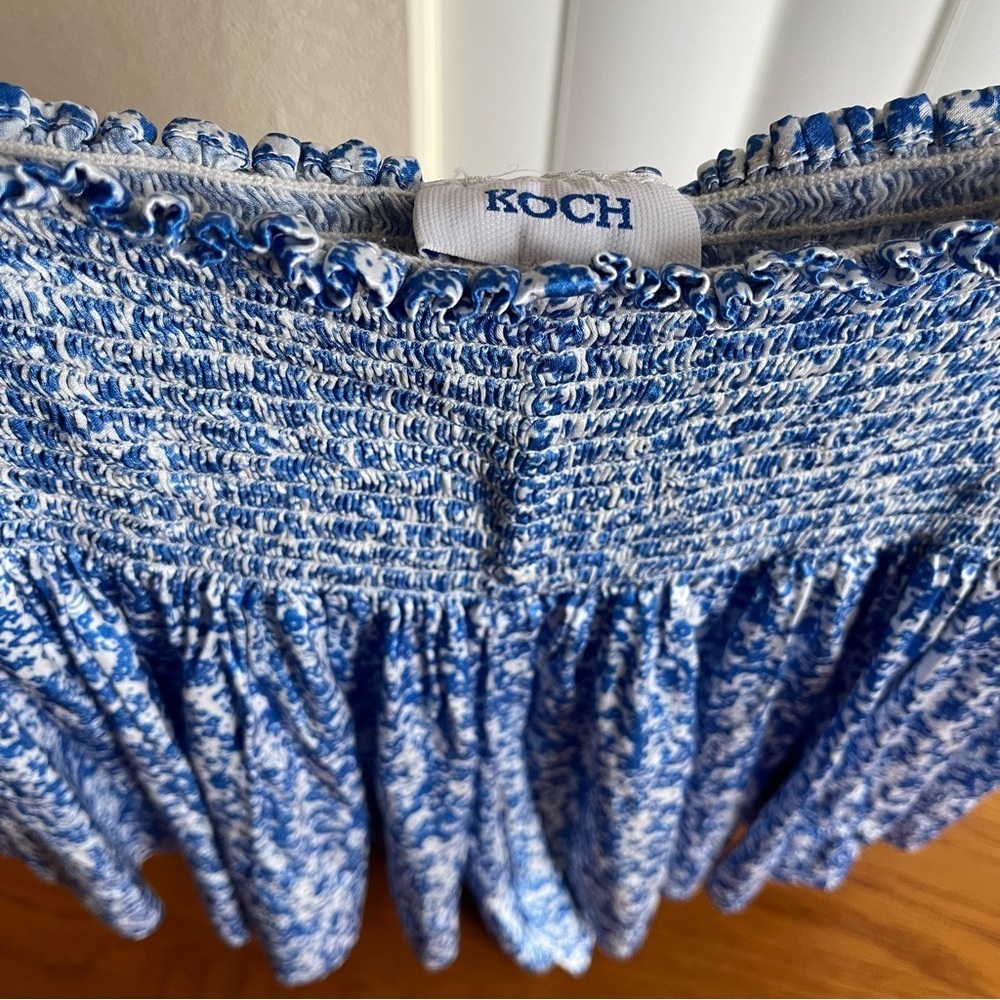 Koch Erica Skirt Shorts Blue and White Floral Size Small - Picture 7 of 13